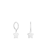 TOUS Boucles d'oreilles créoles avec motif étoile en argent de première loi, collection TOUS