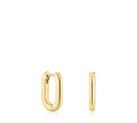 TOUS Boucles d'oreilles créoles courtes pour femme en plaqué or 18 carats sur argent sterling, 2 mm, collection Basics