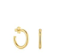 TOUS Boucles d'oreilles créoles courtes pour femme en plaqué or 18 carats sur argent sterling, 20 mm, collection Basics