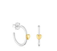 TOUS Boucles d'oreilles créoles pour femme avec motif de cœur bicolore Collection My Other Half