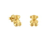 TOUS Boucles d'oreilles pour femme avec motif d'ours en plaqué or 18 carats sur argent sterling 10 mm, collection Bold Bear
