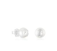 TOUS Boucles d'oreilles pour femme en argent sterling et perles de culture d'eau douce de 8 mm, collection Icon Pearl