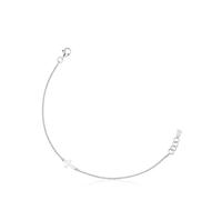TOUS Bracelet chaîne avec motif de croix en argent de première loi, 17,5 cm de long, collection motifs
