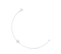 TOUS Bracelet chaîne avec motif fleur en argent de première loi, 17,5 cm de long, collection motifs