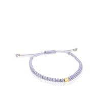TOUS Bracelet en nylon avec motif d'ours, plaqué or 18 carats sur argent, 17 cm de long, collection motifs