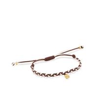 TOUS Bracelet en nylon avec motif d'ours, plaqué or 18 carats sur argent, 17 cm de long, collection motifs