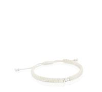 TOUS Bracelet nylon avec motif d'ours en argent de première loi, 17 cm de long, collection motifs