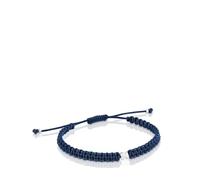 TOUS Bracelet nylon avec motif d'ours en argent de première loi, 17 cm de long, collection motifs