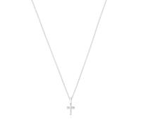 TOUS Collier court avec motif de croix en argent de première loi, 45 cm de long, collection motifs
