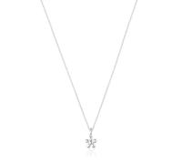 TOUS Collier court avec motif fleur en argent de première loi, 45 cm de long, collection motifs