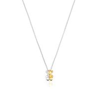 TOUS Collier court pour femme avec motif double ours bicolore, collection My Other Half