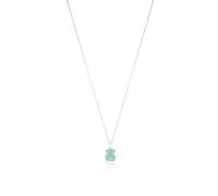 TOUS Collier en argent sterling pour femme avec motif ours en amazonite, 45 cm de long, classique et élégant, collection Icon Color