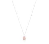 TOUS Collier en argent sterling pour femme avec motif ours en quartz Dumortiérite, 45 cm de long, classique et élégant, collection Icon Color