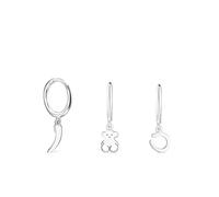 TOUS Good Vibes Lot de 3 boucles d'oreilles en argent sterling pour femme avec fermeture à pression