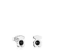 TOUS I-Bear Petites boucles d'oreilles en argent sterling avec onyx pour femme Motif ours 10 mm