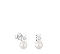 TOUS I-Bear Petites boucles d'oreilles en argent sterling avec perles de culture pour femme Motif ours