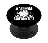 Tous Les Anges n'ont Pas d'ailes, Certains Ont des queues, Chat, Grand-mère PopSockets PopGrip Adhésif