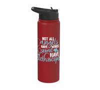 Tous les anges n'ont pas d'ailes, certains ont des stéthoscopes Stainless Steel Insulated Water Bottle