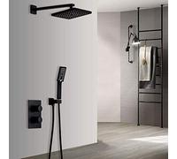 Tous Les baisses Salle Bain en cuivre Ensemble carré Spray sur Le Mur caché Système Douche à Main dissimulé Buzzle de l'hôtel Bulle 2 Fonction Chaude CROID