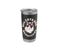 Tous les chats sont beaux, battements de cœur amusants pour les chats en raquettes Gobelet isotherme en acier inoxydable double paroi