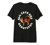 Tous Les Chats sont Beaux et drôles de battements de cœur de Chats américains à Queue annulaire T-Shirt Haut de Gamme