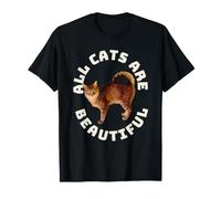 Tous Les Chats sont Beaux et drôles de battements de cœur de Chats américains à Queue annulaire T-Shirt