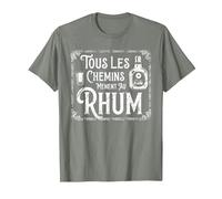 Tous Les Chemins Mènent Au Rhum Alcool Homme T-Shirt, Homme, Vert Kaki chiné, 3XL