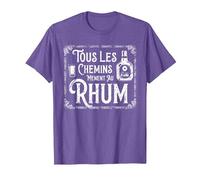 Tous Les Chemins Mènent Au Rhum Alcool Homme T-Shirt, Homme, Violet Chiné, S