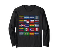 Tous les drapeaux d'Amérique latine Drapeau du Mois du patrimoine hispanique latino Manche Longue