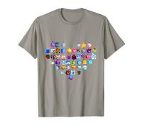 Tous Les Fruits Blox en Forme de cœur T-Shirt