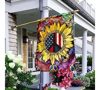 Tous Les Gens Vivent La Vie En Paix Tournesol Drapeaux De Pirate Double Face Drapeau De Décoration Supérieure Drapeaux De Vacances Décoration Pour Pelouse Balcon Patio S