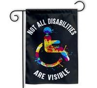 Tous Les Handicaps Ne Sont Pas Visibles - Mois De Sensibilisation Au Handicap En Fauteuil Roulant Drapeau De Jardin 30X45Cm Bannière Éclatantes Suspendre Bannière Cour Pour Fêtes Porte Ferme