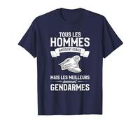 Tous Les Hommes Naissent Egaux Gendarmes T-Shirt, Homme, Bleu Marine, 6XL