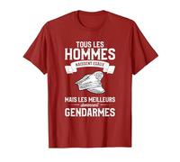 Tous Les Hommes Naissent Egaux Gendarmes T-Shirt, Homme, Canneberge, XXL