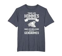 Tous Les Hommes Naissent Egaux Gendarmes T-Shirt, Homme Grandes Tailles, Bleu Chiné, 2X Tall