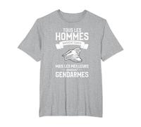 Tous Les Hommes Naissent Egaux Gendarmes T-Shirt, Homme Grandes Tailles, Gris Chiné, 4X Tall