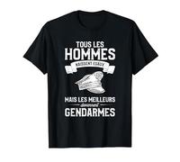 Tous Les Hommes Naissent Egaux Gendarmes T-Shirt, Homme, Noir, 6XL