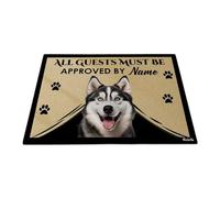 Tous Les Invités Doivent Être Approuvés - Chien Husky De Sibérie Paillasson D'Entree Confortable Tapis De Porte Anti-Poussière Tapis De Bain pour Terrasse Salon Bain 40X60 Cm