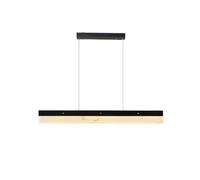 Tous les pendentifs linéaires en cuivre - Lumière île de salle à manger dimmable avec abat-jour en marbre, lustre suspendu au plafond réglable pour îlot de cuisine (couleur claire, 100 cm-36W)