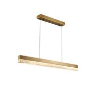 Tous les pendentifs linéaires en cuivre - Lumière île de salle à manger dimmable avec abat-jour en marbre, lustre suspendu au plafond réglable pour îlot de cuisine (couleur claire, 100 cm-36W)