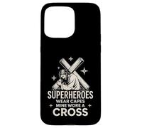 Tous Les Super-héros ne Portent Pas de Capes Jésus Portait Une Croix Coque pour iPhone 15 Pro Max