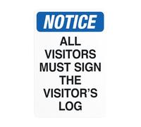 Tous les visiteurs doivent signer le journal des visiteurs, panneaux de sécurité en métal pour les entreprises, la maison, l'extérieur, l'intérieur, la route, la cour, le garage, la rue, décoration m