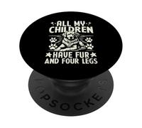 Tous Mes Enfants Ont de la Fourrure et Une Grand-mère Chienne à Quatre Pattes PopSockets PopGrip Adhésif