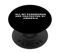 Tous Mes Mots de Passe sont protégés par Amnesia - Humour Amusant PopSockets PopGrip Adhésif
