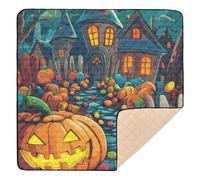 Toussaint Happy Halloween Candy Grand tapis de jeu antidérapant pour bébé pour le sol confortable pour bébé, enfant, tout-petit, nourrisson, 127 x 127 cm