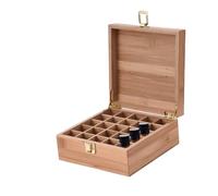 Tousse de Maquillage Boîte De Rangement en Bambou for Vernis À Ongles Et Huiles Essentielles, Présentation Voyage Sac Rangement Manucure(7x7x3.15 inch)