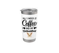 Tout Ce Dont J'ai Besoin C'est De Café Et De Mon Chien Gobelet isotherme en acier inoxydable double paroi