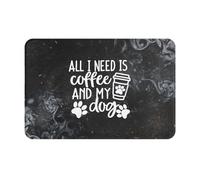 Tout Ce Dont J'Ai Besoin, C'est De Café Et De Mon Chien. Tapis De Bain Absorbant Tapis De Douche Lavable en Machine Welcome Paillassons pour Baignoire Porte Couloir 40X60Cm