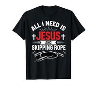 Tout ce Dont J'Ai Besoin, C'est de Jésus et de la Corde à Sauter T-Shirt Graphique avec Valeur