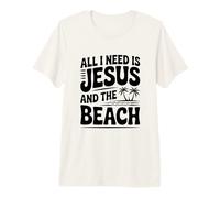 Tout ce Dont J'Ai Besoin, C'est de Jésus et de la Plage T-Shirt Haut de Gamme
